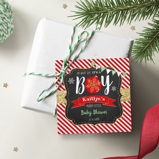 Étiquettes Cadeau "Oh quelle joie, c'est un garçon !" Baby shower de (Créateur téléchargé)