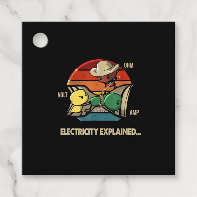 Étiquettes Cadeau Ohm Volt Amp Electricity Expliqué Electricien (Devant)