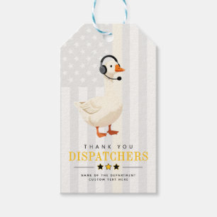 Étiquettes-cadeau Oie de dispatch personnalisée avec casque Merci