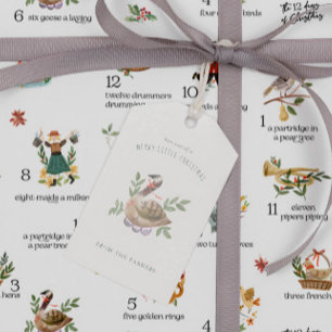 Étiquettes-cadeau Oies 12 Jours de Fête de Noël