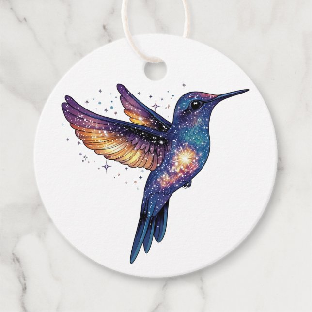 Étiquettes Cadeau Oiseau-de-brousse Avec Stone Night Ciel Galaxy Ois (Devant)