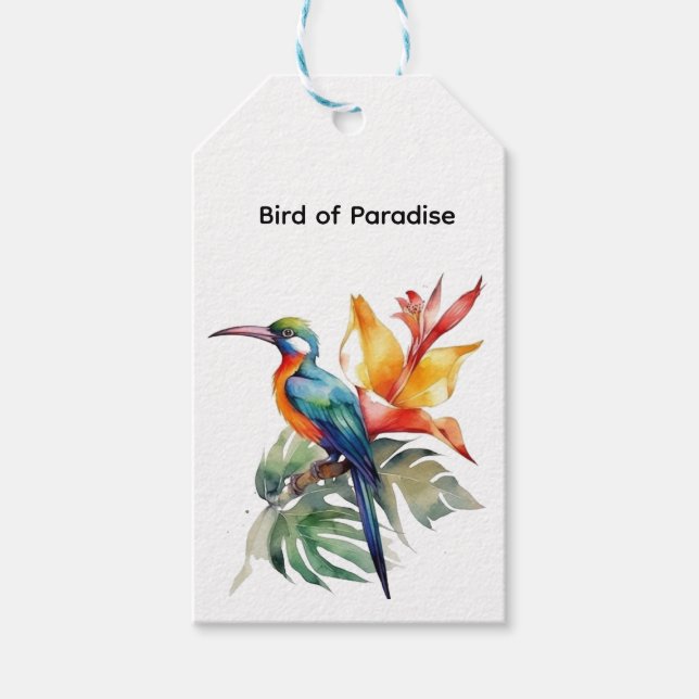 Étiquettes-cadeau Oiseau de Paradis, personnalisable (Devant)