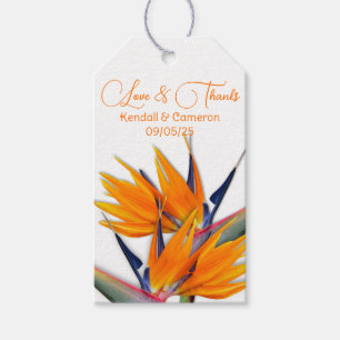Étiquettes-cadeau Oiseau hawaïen du paradis Fleurs Merci