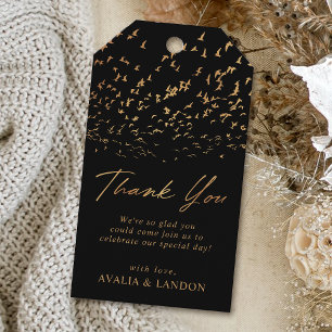 Étiquettes-cadeau Oiseaux élégants d'un Merci Mariage en plumes