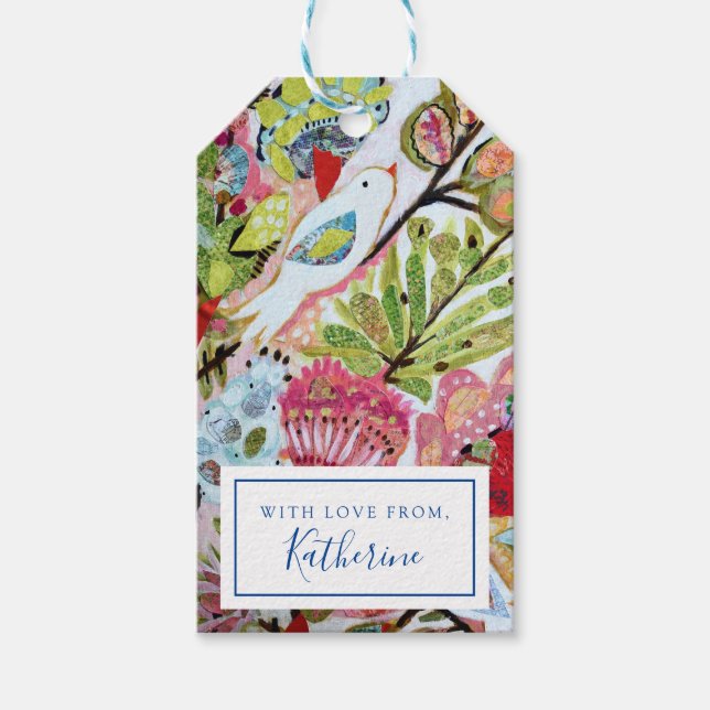 Étiquettes-cadeau Oiseaux en papier II (Devant)
