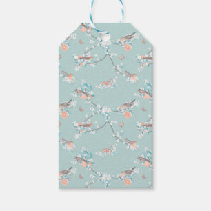 Étiquettes-cadeau Oiseaux et fleurs