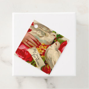 Étiquettes Cadeau Oiseaux vintage amour victorien colombe art classi