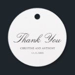 Étiquettes Cadeau Old Money Black and White Classic Wedding<br><div class="desc">This design is part of a timeless wedding invitation suite featuring elegant typography and a classic minimalist layout.   The old money aesthetic is perfect for luxury weddings,  formal events,  and sophisticated celebrations.</div>