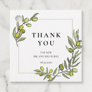 Étiquettes Cadeau Olive branches cadre mariage Favoriser Tags