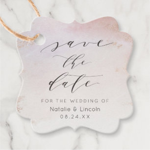 Étiquettes Cadeau Ombre Blush Rose Frosted Rose Gold Enregistrer la