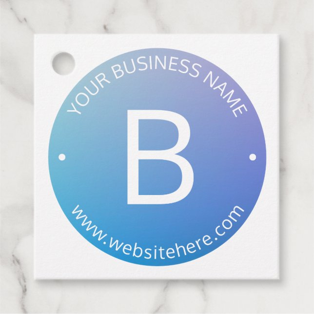 Étiquettes Cadeau Ombre de fond bleu et violet avec texte modifiable (Devant)