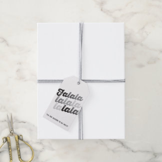 Étiquettes-cadeau Ombre Grey Falalalala Bold Script moderne