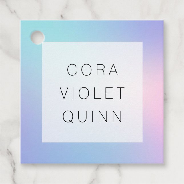 Étiquettes Cadeau Ombre holographique (Devant)