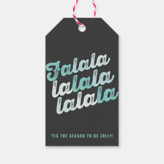 Étiquettes-cadeau Ombre Menthe Falalalala Gras Script Moderne Vacanc