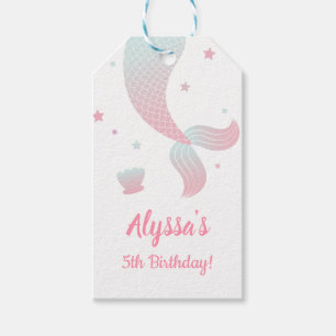 Étiquettes-cadeau Ombre Mermaid Tail Girls Birthday Party Tags cadea