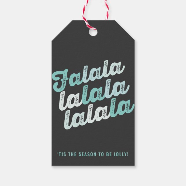 Étiquettes-cadeau Ombre Mint Falalalala Bold Script moderne (Devant)
