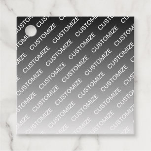 Étiquettes Cadeau Ombre & motif de texte (couleur modifiable) Gris