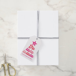 Étiquettes-cadeau Ombre Pink Falalalala Script Xmas Tree Fun