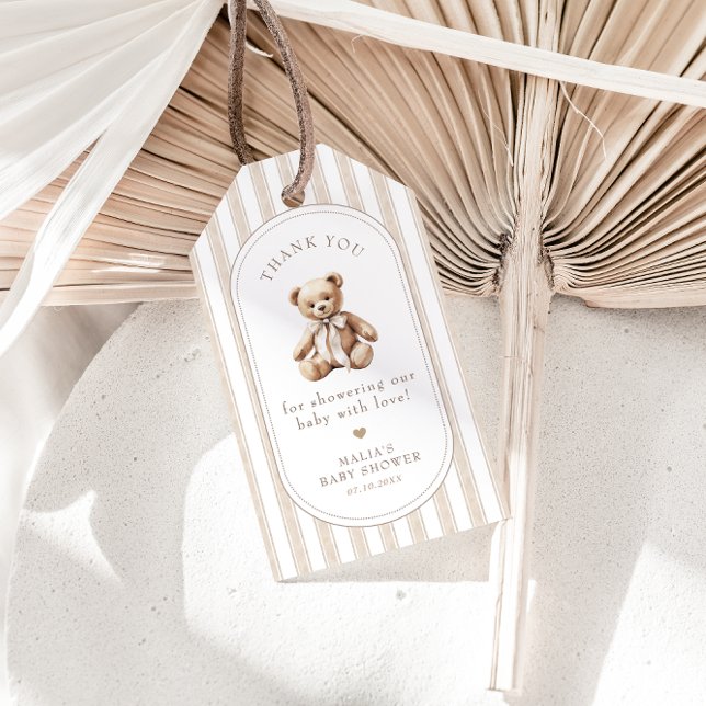 Étiquettes-cadeau On Peut Attendre Des Mots-Clés Baby showers Élégan (Créateur téléchargé)