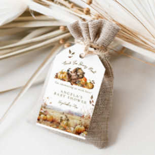 Étiquettes-cadeau On peut attendre le Baby shower forestier d'automn