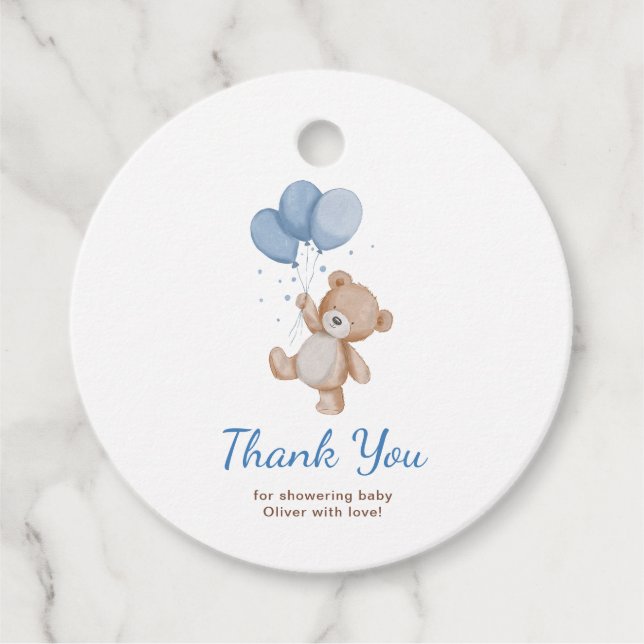 Étiquettes Cadeau On peut attendre le Merci de Baby shower (Devant)