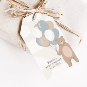 Étiquettes-cadeau On Peut Attendre   Neutral Blue Boy's Favor