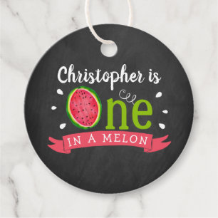 Étiquettes Cadeau One In A Melon Chalkboard 1er anniversaire