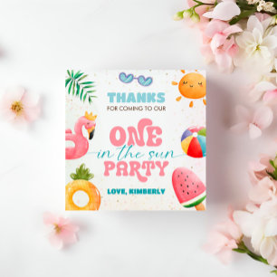 Étiquettes Cadeau One In The Sun Tropical Beach 1st Birthday Party