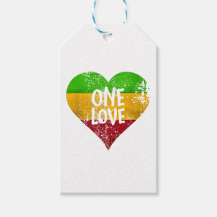 Étiquettes-cadeau One Love Rastafari T-Shirt Jamaïque Retro Vintage 