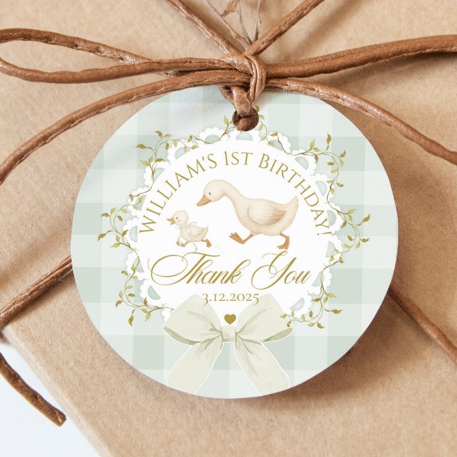 Étiquettes Cadeau One Silly Goose Gender neutral Sage Birthday (Créateur téléchargé)