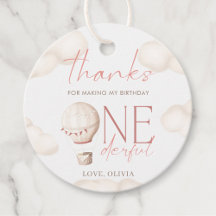 ONEderful World 1st Birthday Party Favor Tags