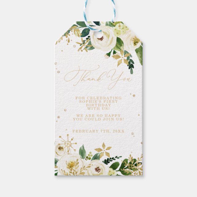 Étiquettes-cadeau Onederland Premier anniversaire Merci Favoriser (Devant)