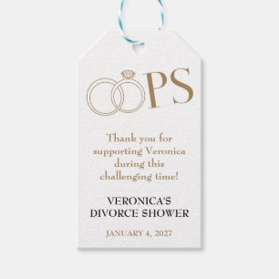 Étiquettes-cadeau OOPS ! Fête d'anniversaire de divorce