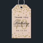 Étiquettes-cadeau Or 70e anniversaire Merci Parties scintillant rose<br><div class="desc">Balise cadeau "Merci" / étiquette de faveur - Elégant 70e anniversaire Gold Faux Parties scintillant Confetti Blush Pink modèle.</div>
