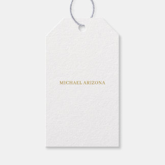 Étiquettes-cadeau Or & Blanc Minimaliste Simple Moderne