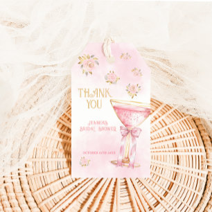 Étiquettes-cadeau Or élégant Fleurs Remerciement Mariage Shower Merc