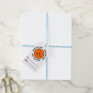 Étiquettes-cadeau Orange Black Éffrayant Cool moderne Happy Hallowee