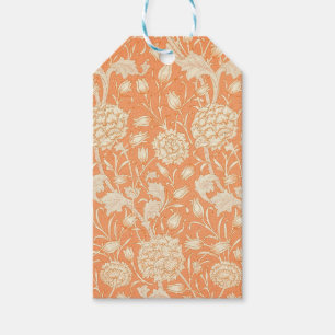 Étiquettes-cadeau Orange Floral William Morris Motif