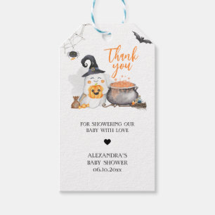 Étiquettes-cadeau Orange Halloween Baby est en train de brasser Favo