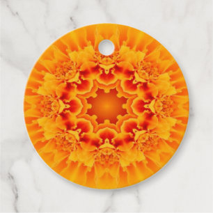 Étiquettes Cadeau Orange Marigold Mandala
