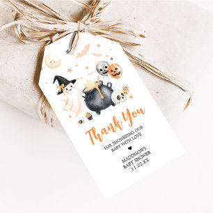 Étiquettes-cadeau Orange Witch Ghost Little Boo Baby Favoriser Tags