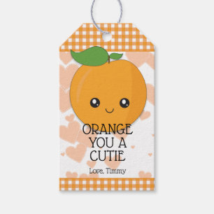 Étiquettes-cadeau Orange You a Cutie Personnalisée Saint-Valentin