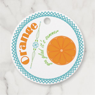 Étiquettes Cadeau Orange You Glad It's Summer Fun Fruit Thème