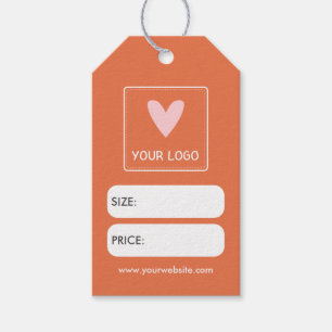 Étiquettes-cadeau Orange Your Carré Logo Social Media Prix Tags