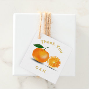 Étiquettes Cadeau Oranges de Floride & Fleurs Personnalisées