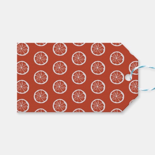 Étiquettes-cadeau Oranges de Noël et d'épices (Devant (Horizontal))