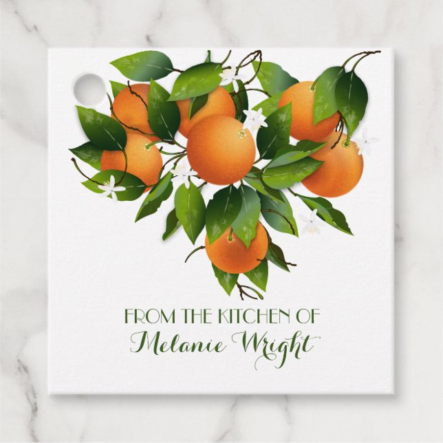 Étiquettes Cadeau Oranges Fruit Canot Cadeau (Devant)