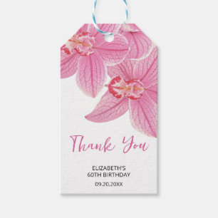Étiquettes-cadeau Orchidée rose douce Merci d'anniversaire