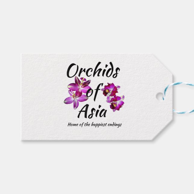 Étiquettes-cadeau Orchidées d'Asie (Devant (Horizontal))