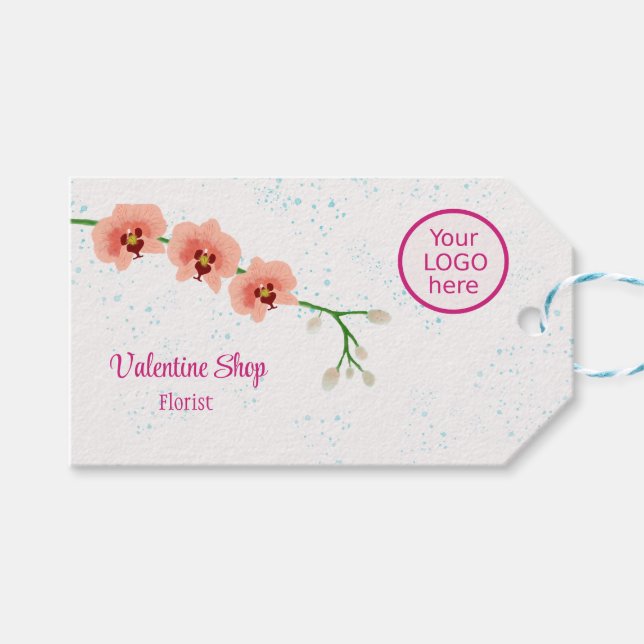 Étiquettes-cadeau Orchidées Fleuriste (Devant (Horizontal))